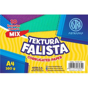 Tektura falista Astra, A4, 10 kolorów